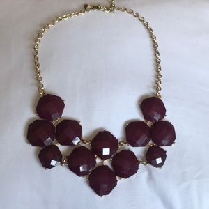 Maroon and gold statement necklace